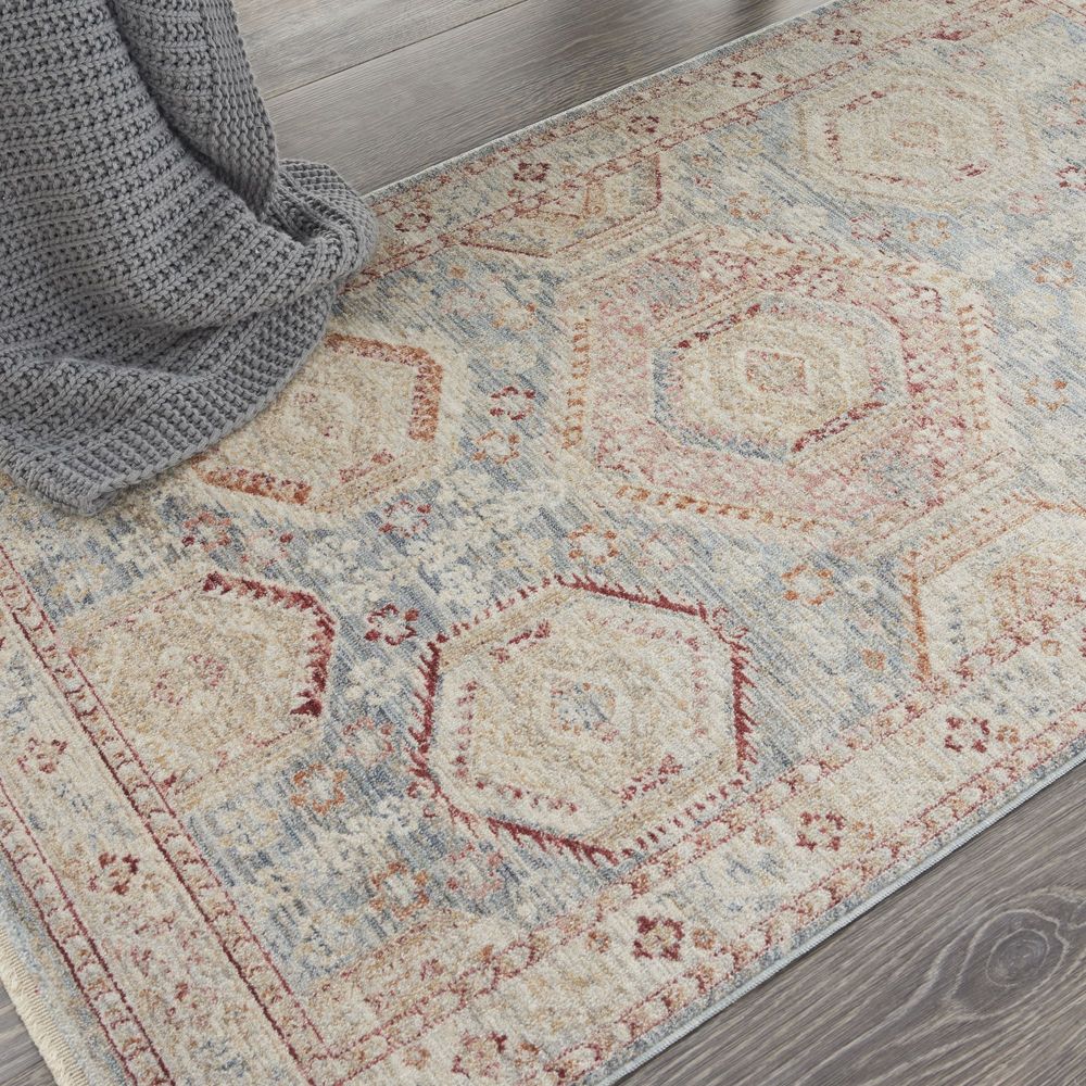 Nourison Homestead HMS01 Rug - Light Blue &amp; Multicolour