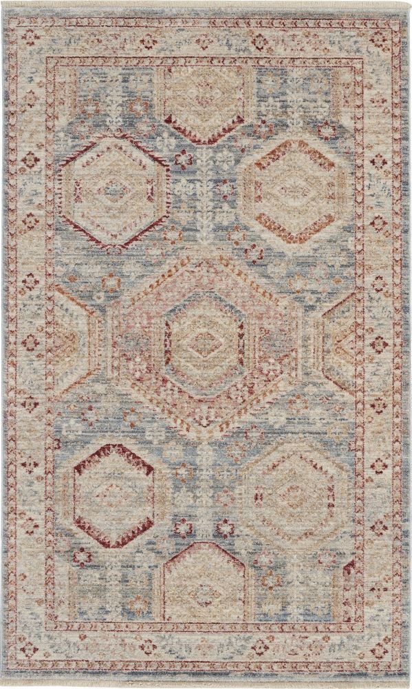 Nourison Homestead HMS01 Rug - Light Blue &amp; Multicolour