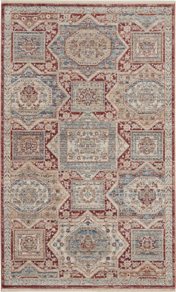 Nourison Homestead HMS02 Rug - Blue &amp; Brick