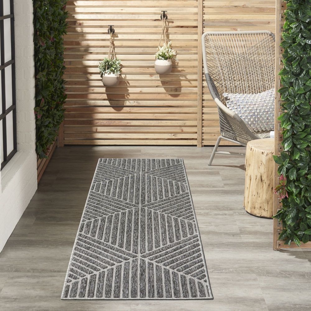 Nourison Cozumel CZM05 Runner Rug - Dark Grey