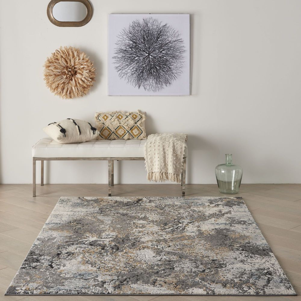 Nourison Tangra TNR01 Rug - Grey &amp; Multicolour