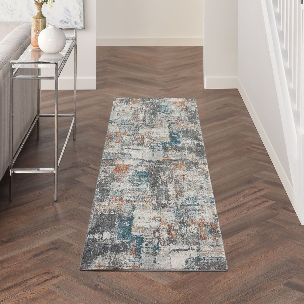 Nourison Tangra TNR06 Runner Rug - Grey &amp; Multicolour