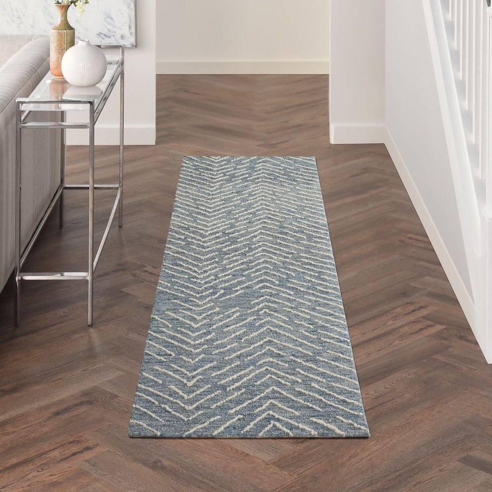 Nourison Colorado CLR02 Runner Rug - Indigo &amp; Ivory