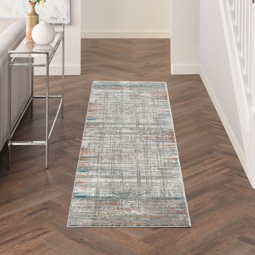 Nourison Rustic Textures RUS12 Runner Rug - Grey &amp; Multicolour