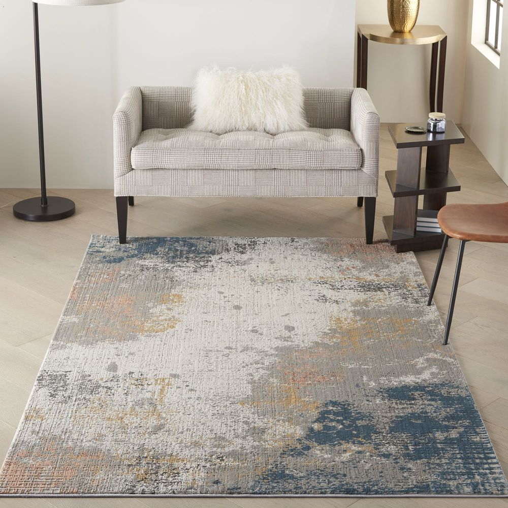 Nourison Rustic Textures RUS13 Rug - Grey &amp; Blue