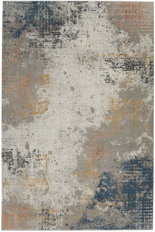 Nourison Rustic Textures RUS13 Rug - Grey &amp; Blue