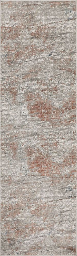 Nourison Rustic Textures RUS15 Runner Rug - Light Grey &amp; Rust