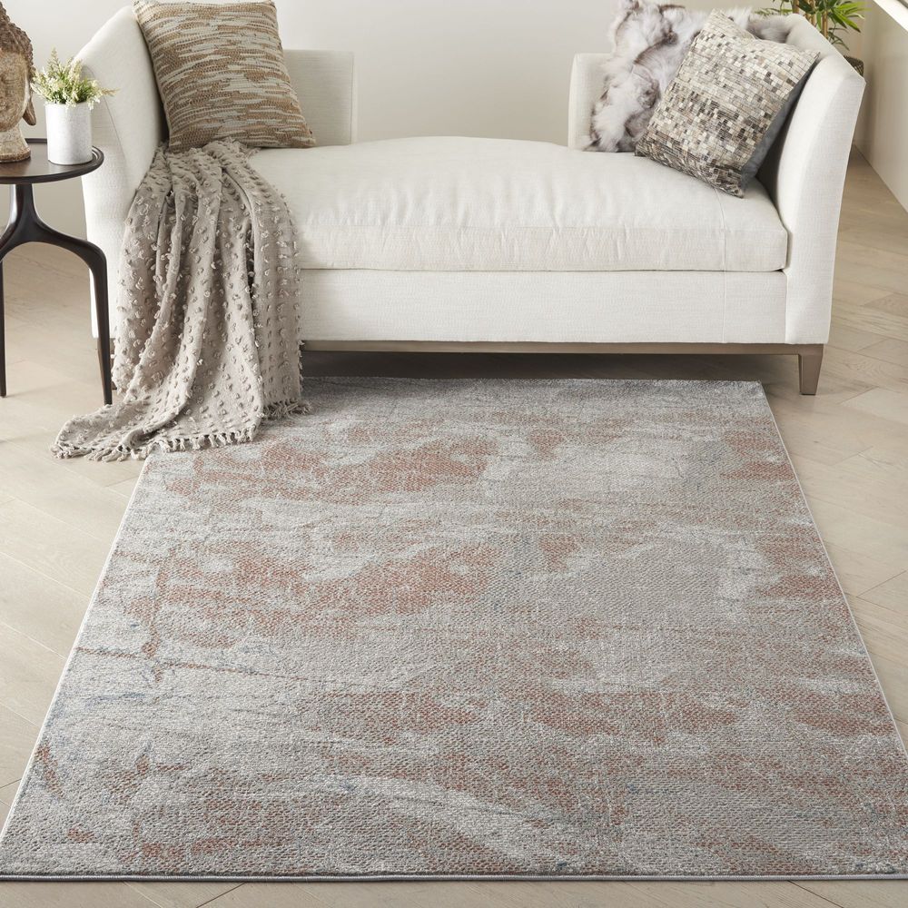 Nourison Rustic Textures RUS15 Rug - Light Grey &amp; Rust