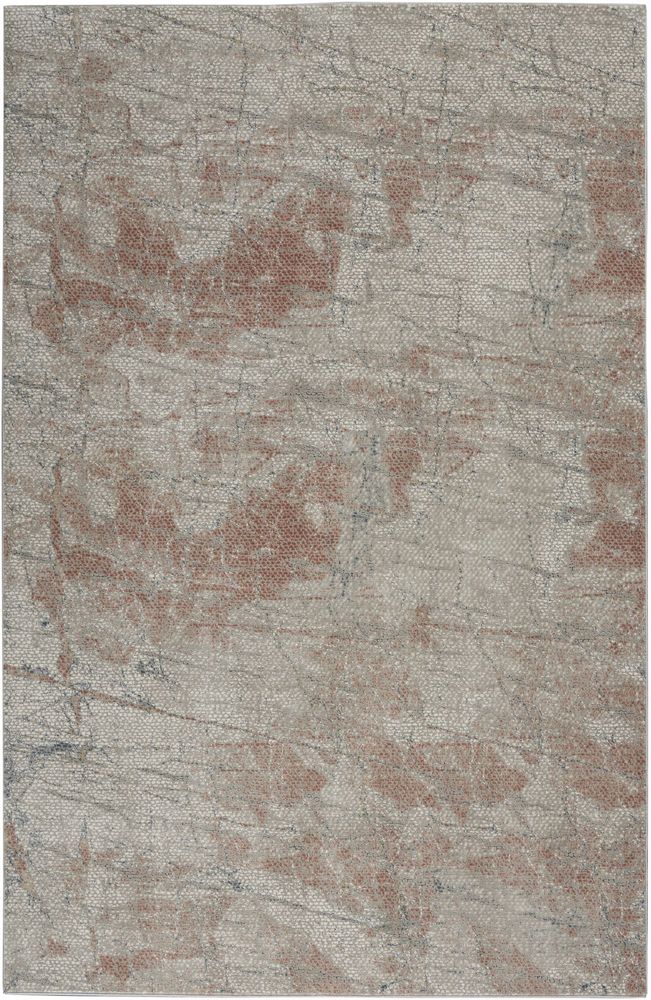 Nourison Rustic Textures RUS15 Rug - Light Grey &amp; Rust