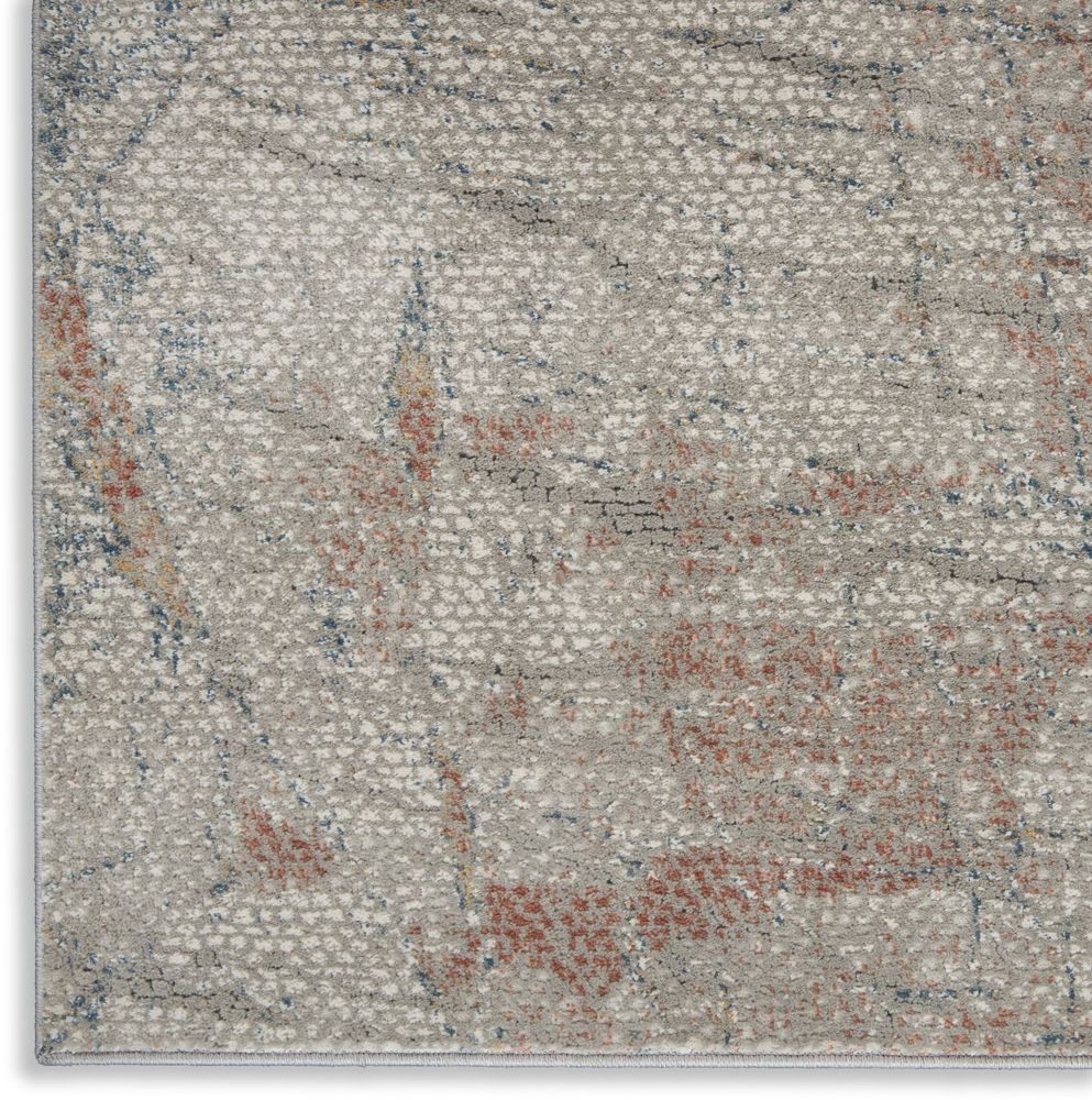 Nourison Rustic Textures RUS15 Rug - Light Grey &amp; Rust