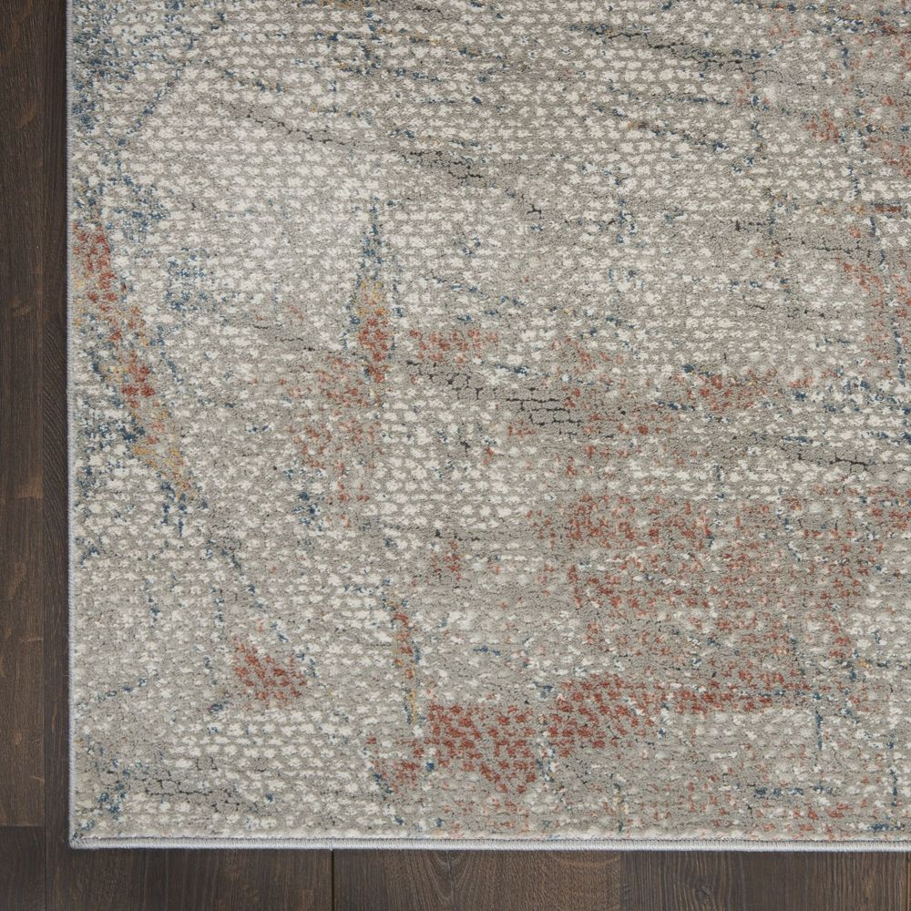 Nourison Rustic Textures RUS15 Rug - Light Grey &amp; Rust