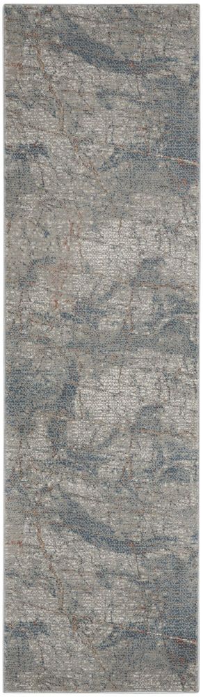 Nourison Rustic Textures RUS15 Runner Rug - Light Grey &amp; Blue