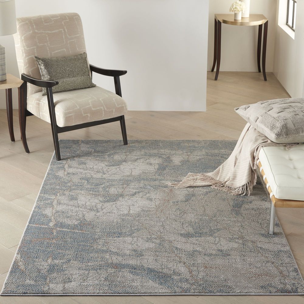 Nourison Rustic Textures RUS15 Rug - Light Grey &amp; Blue