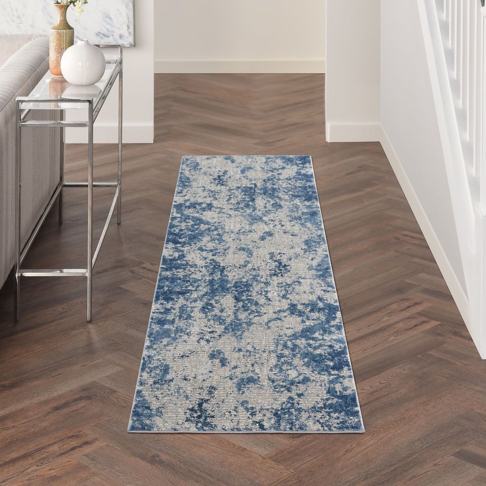 Nourison Rustic Textures RUS16 Runner Rug - Grey &amp; Blue