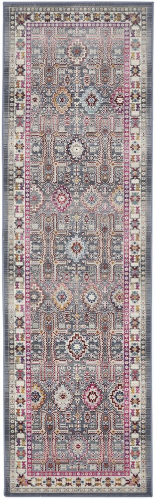 Nourison Vintage Kashan VKA05 Runner Rug - Grey &amp; Multicolour