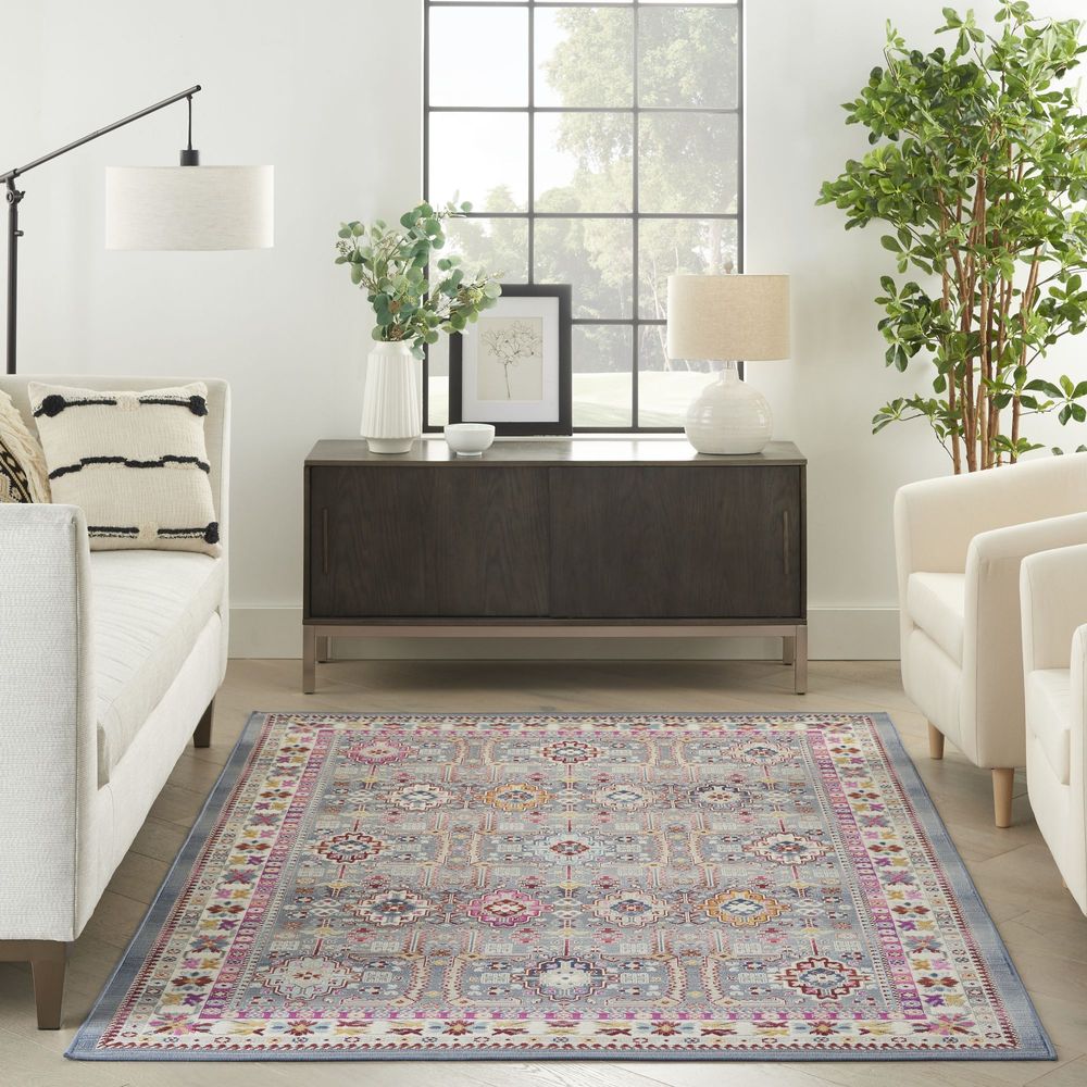 Nourison Vintage Kashan VKA05 Rug - Grey &amp; Multicolour