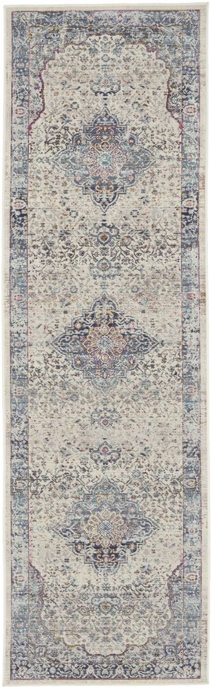 Nourison Vintage Kashan VKA07 Runner Rug - Ivory Blue