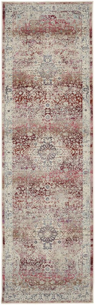 Nourison Vintage Kashan VKA07 Runner Rug - Red &amp; Ivory