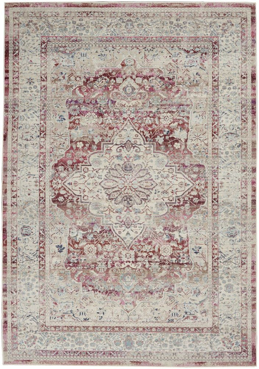 Nourison Vintage Kashan VKA07 Rug - Red &amp; Ivory