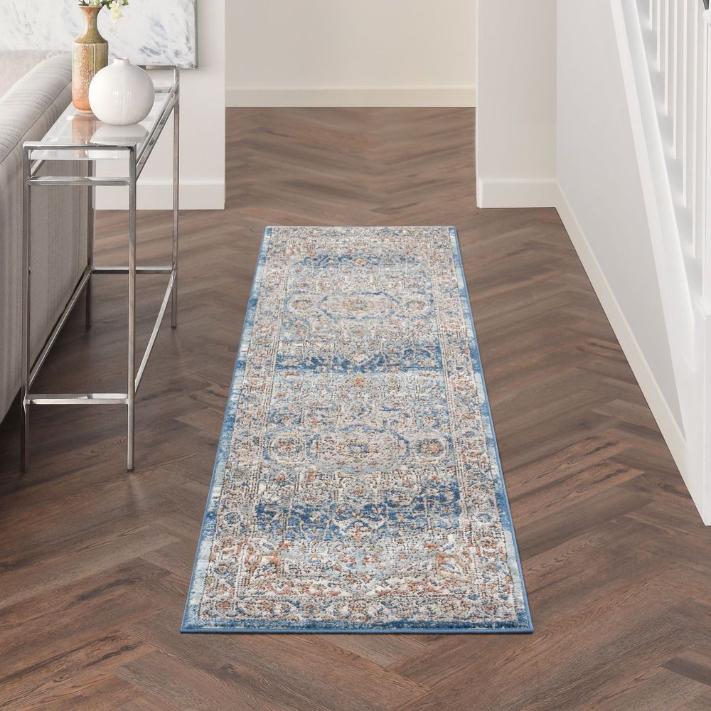 Nourison Quarry QUA11 Runner Rug - Ivory Blue