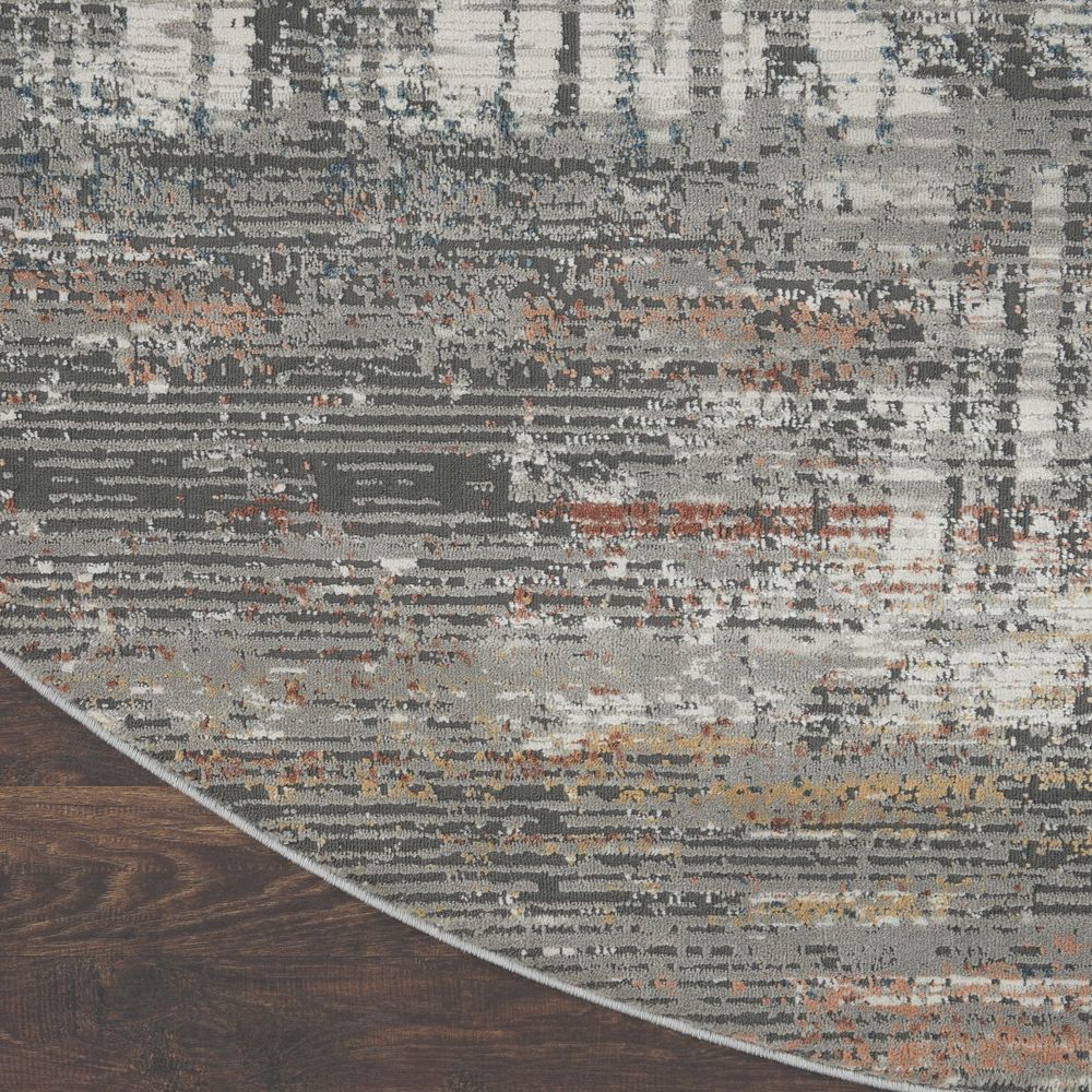 Nourison Rustic Textures RUS12 Round Rug - Grey &amp; Multicolour