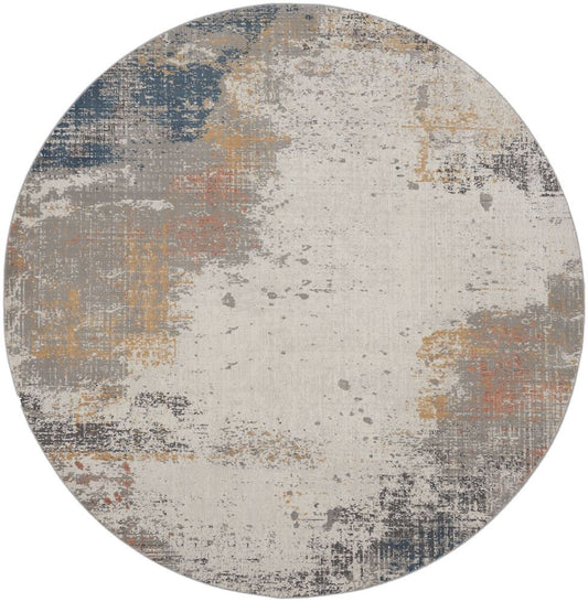 Nourison Rustic Textures RUS13 Round Rug - Grey &amp; Blue