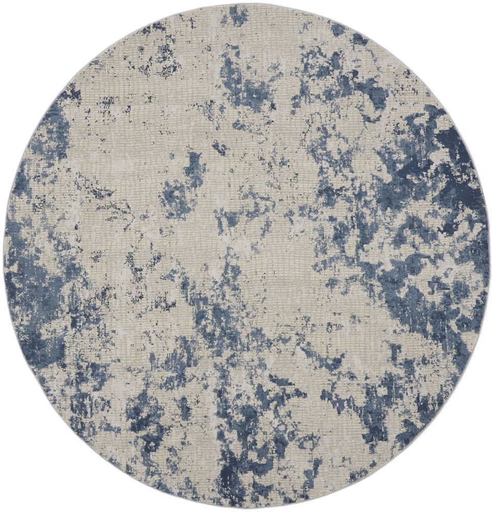 Nourison Rustic Textures RUS16 Round Rug - Grey &amp; Blue