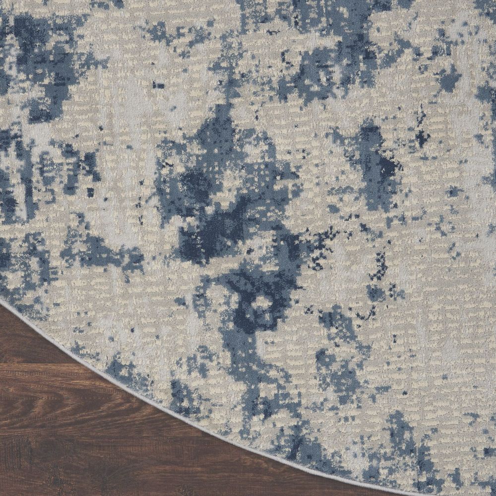 Nourison Rustic Textures RUS16 Round Rug - Grey &amp; Blue