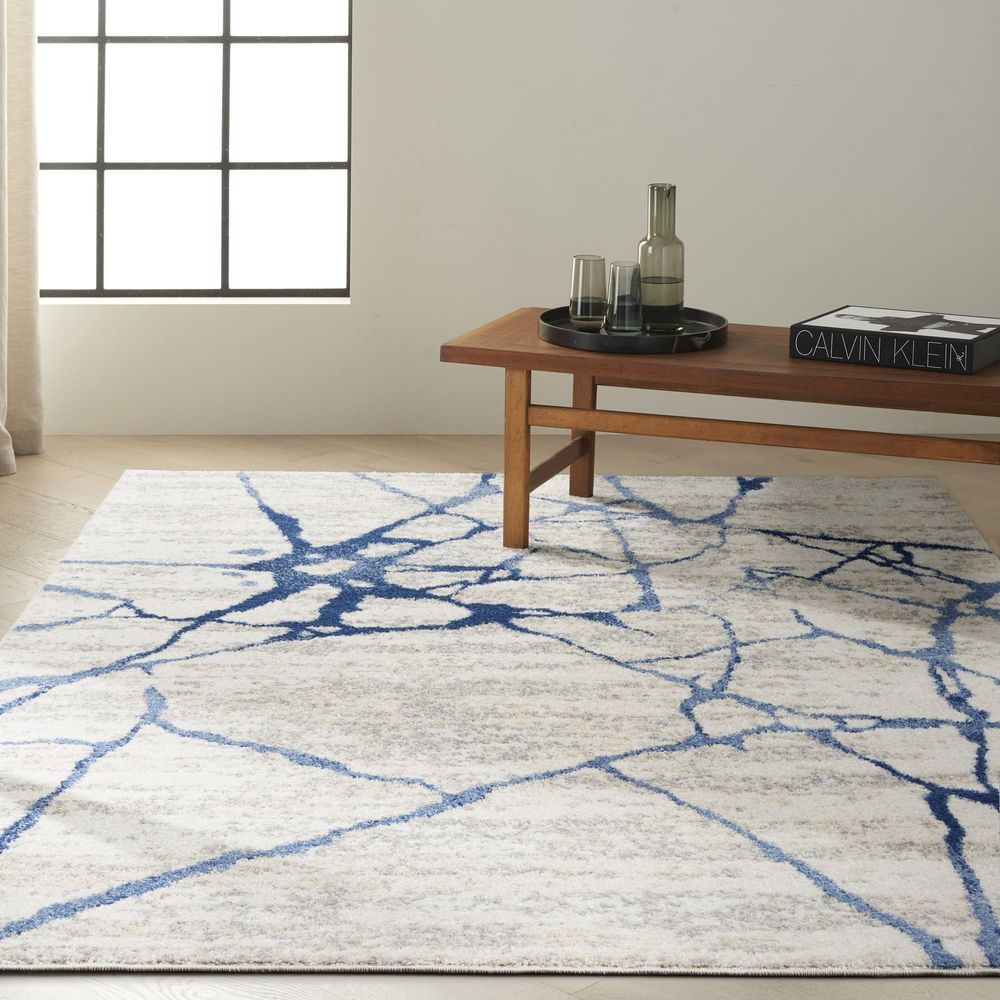 Calvin Klein CK001 River Flow RFV05 Rug - Ivory Blue