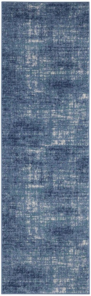 Calvin Klein CK001 River Flow RFV02 Runner Rug - Teal &amp; Ivory Blue