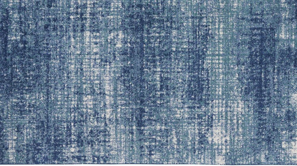 Calvin Klein CK001 River Flow RFV02 Runner Rug - Teal &amp; Ivory Blue