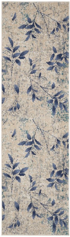 Calvin Klein CK001 River Flow RFV03 Runner Rug - Beige &amp; Navy