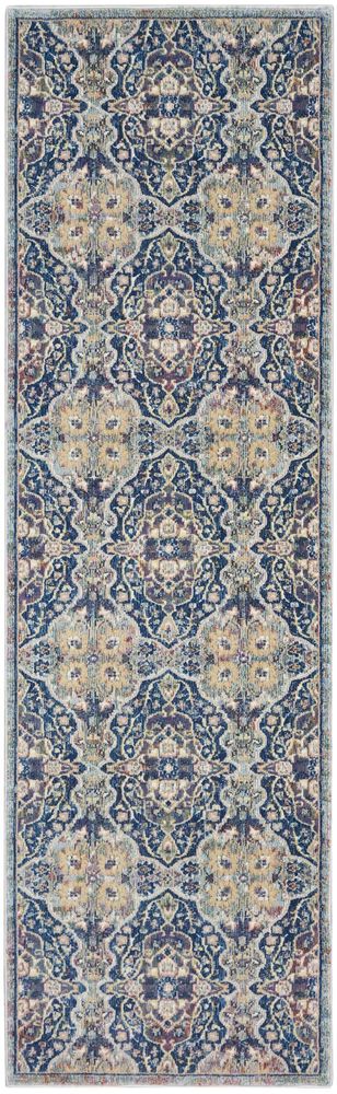 Nourison Ankara Global ANR16 Runner Rug - Navy &amp; Multicolour