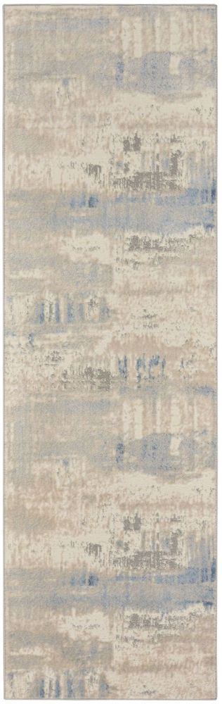 Nourison Solace SLA07 Runner Rug - Ivory Grey &amp; Blue