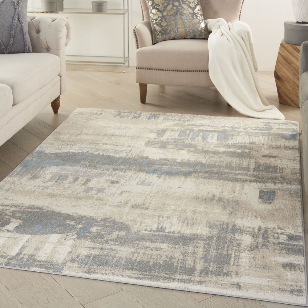 Nourison Solace SLA07 Rug - Ivory Grey &amp; Blue