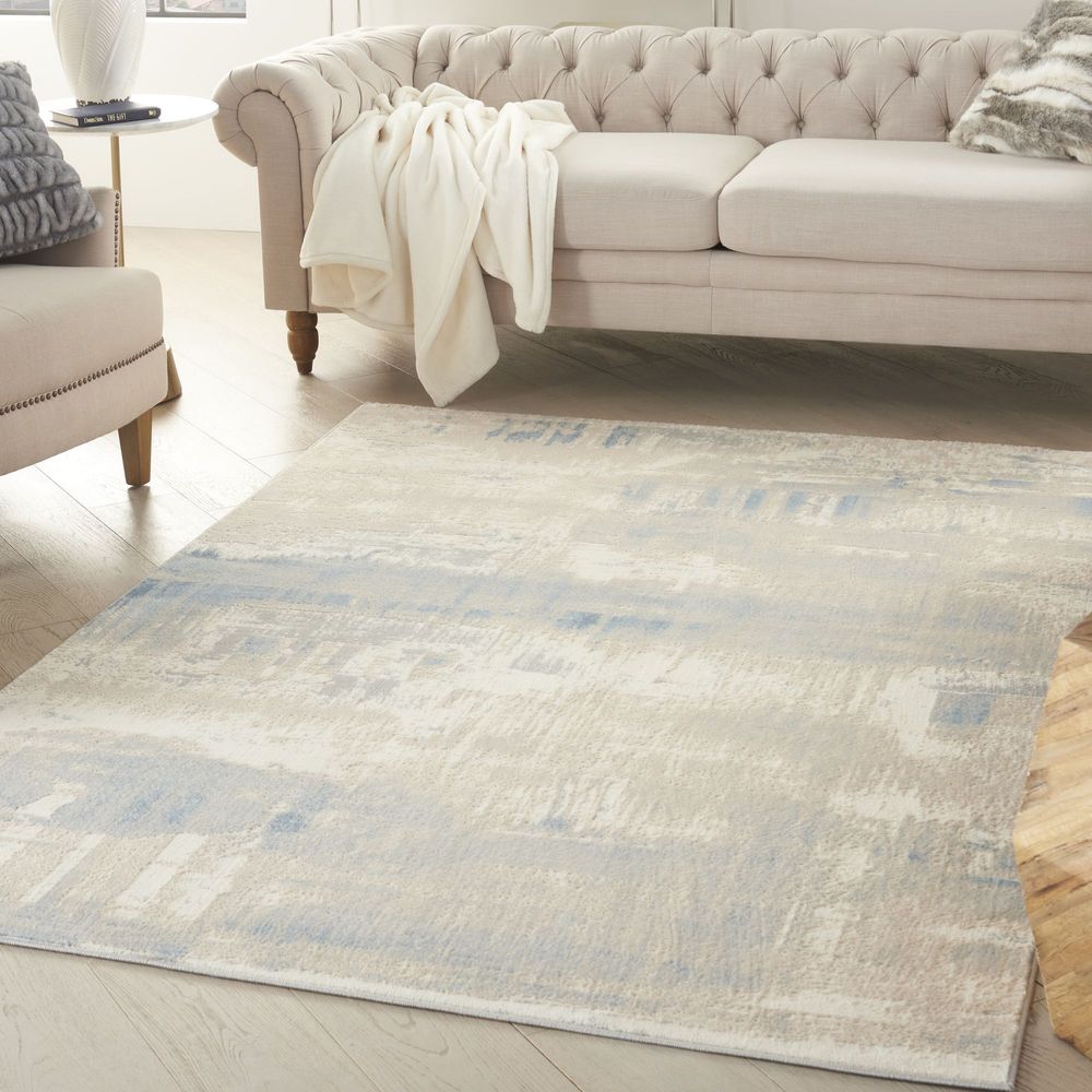 Nourison Solace SLA08 Rug - Ivory Grey &amp; Blue