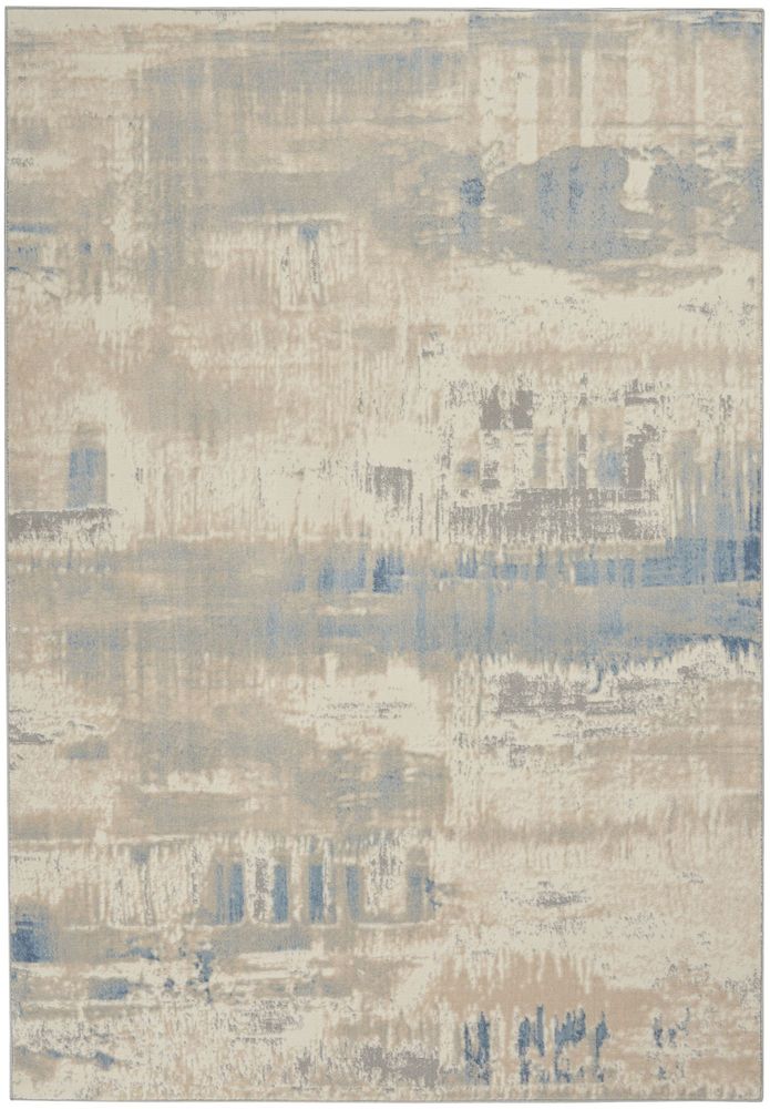 Nourison Solace SLA08 Rug - Ivory Grey &amp; Blue