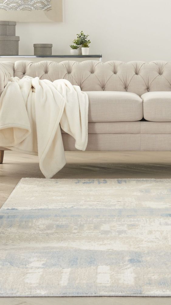 Nourison Solace SLA08 Rug - Ivory Grey &amp; Blue