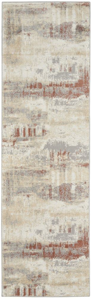 Calvin Klein CK005 Enchanting ECH02 Runner Rug - Grey &amp; Rust