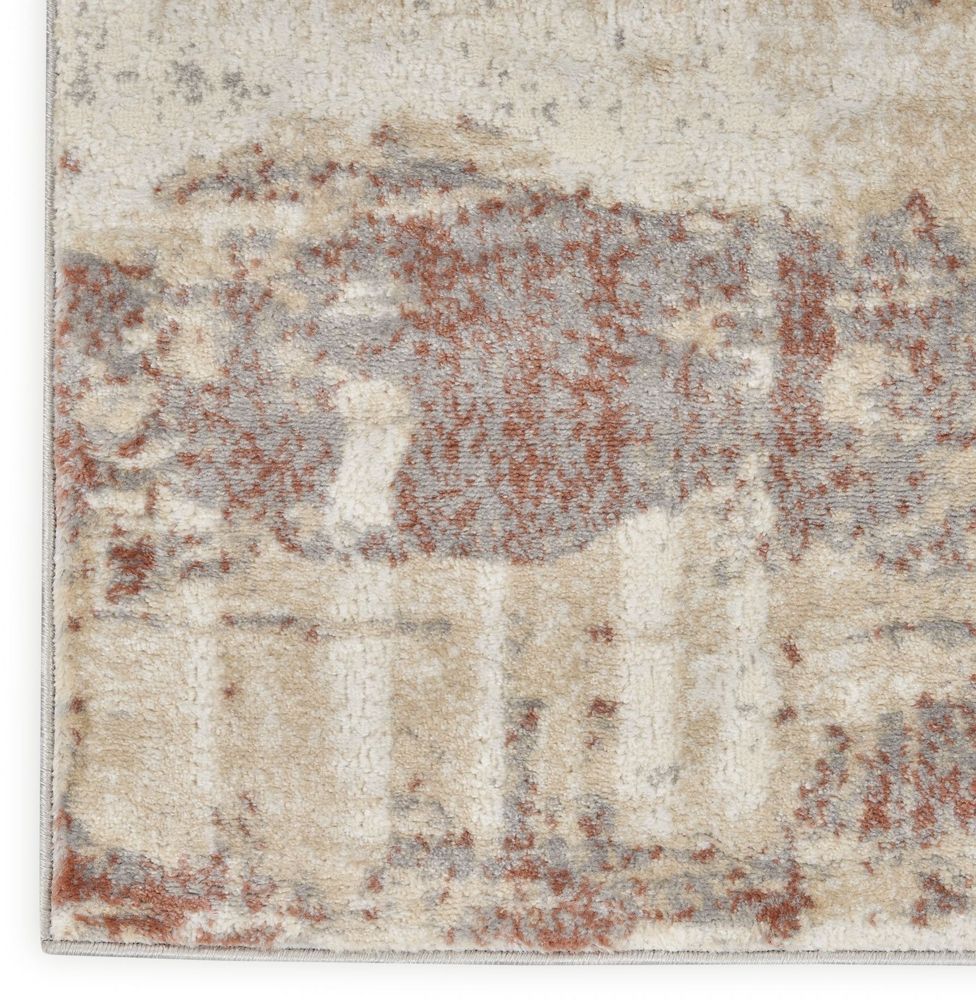 Calvin Klein CK005 Enchanting ECH02 Runner Rug - Grey &amp; Rust