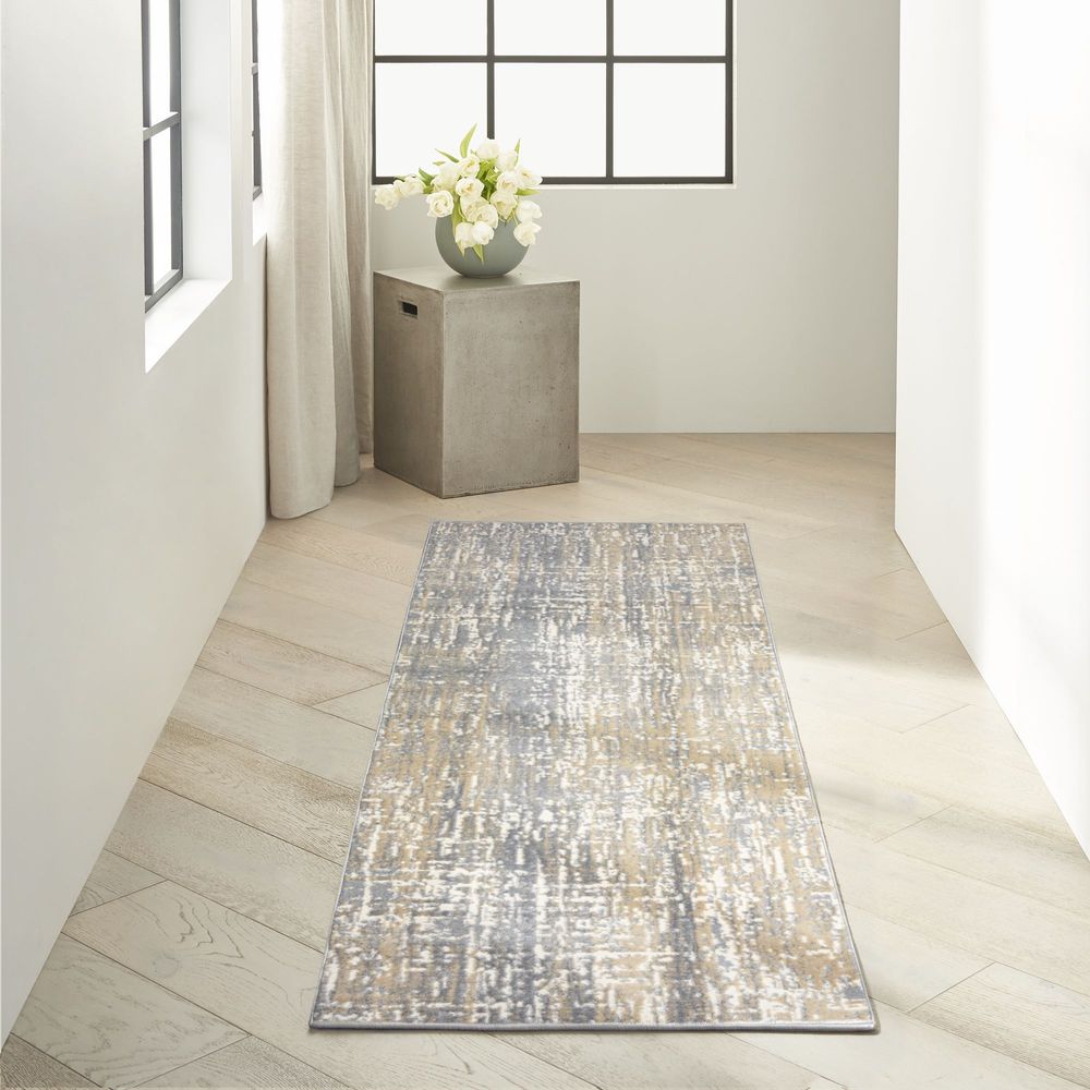 Calvin Klein CK005 Enchanting ECH04 Runner Rug - Grey &amp; Beige