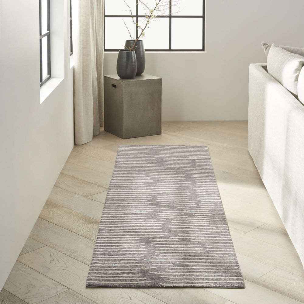 Calvin Klein CK010 Linear LNR01 Runner Rug - Grey