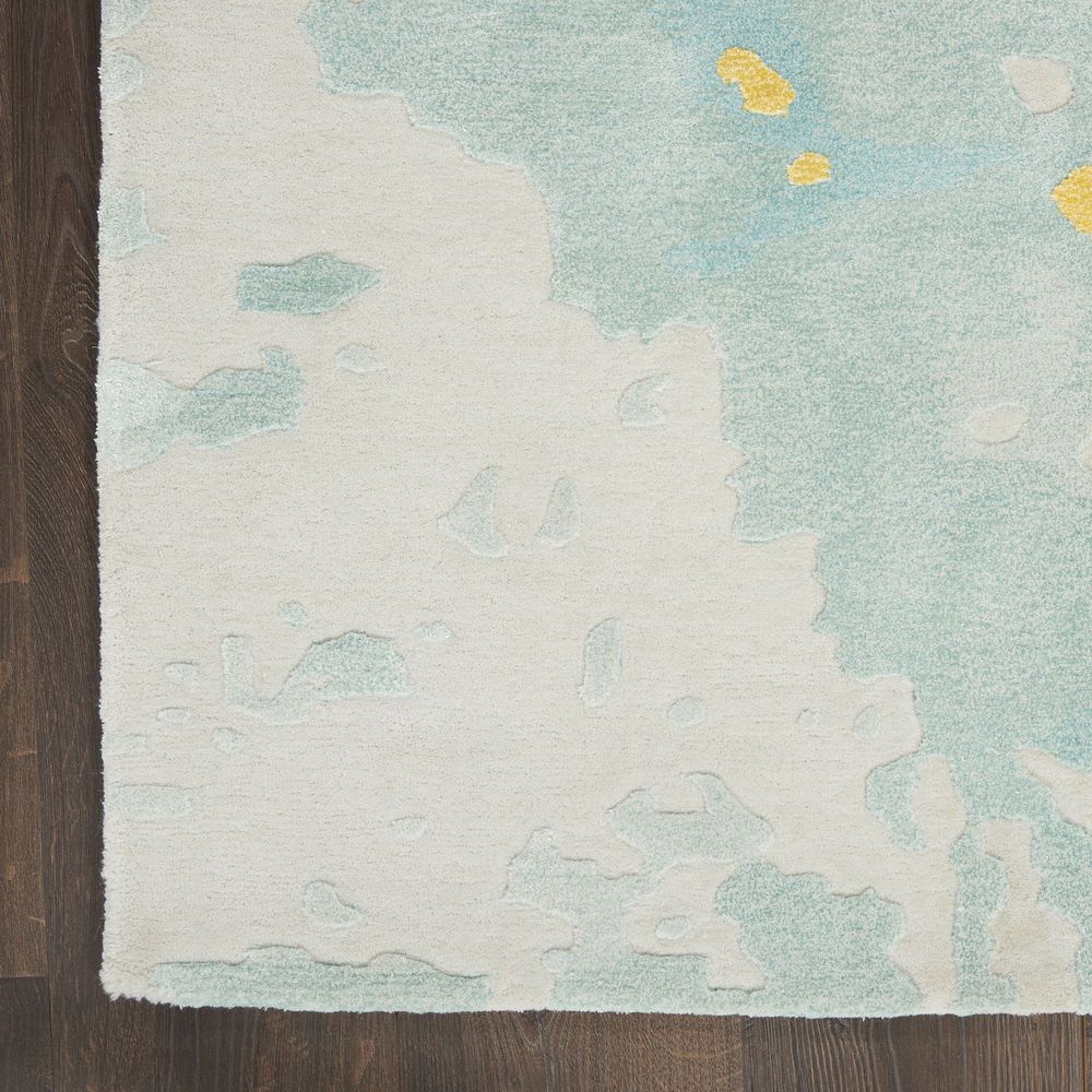 Nourison Prismatic PRS26 Rug - Seafoam &amp; Gold