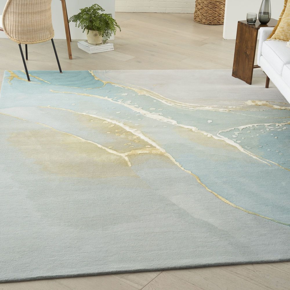 Nourison Prismatic PRS27 Rug - Grey &amp; Seafoam