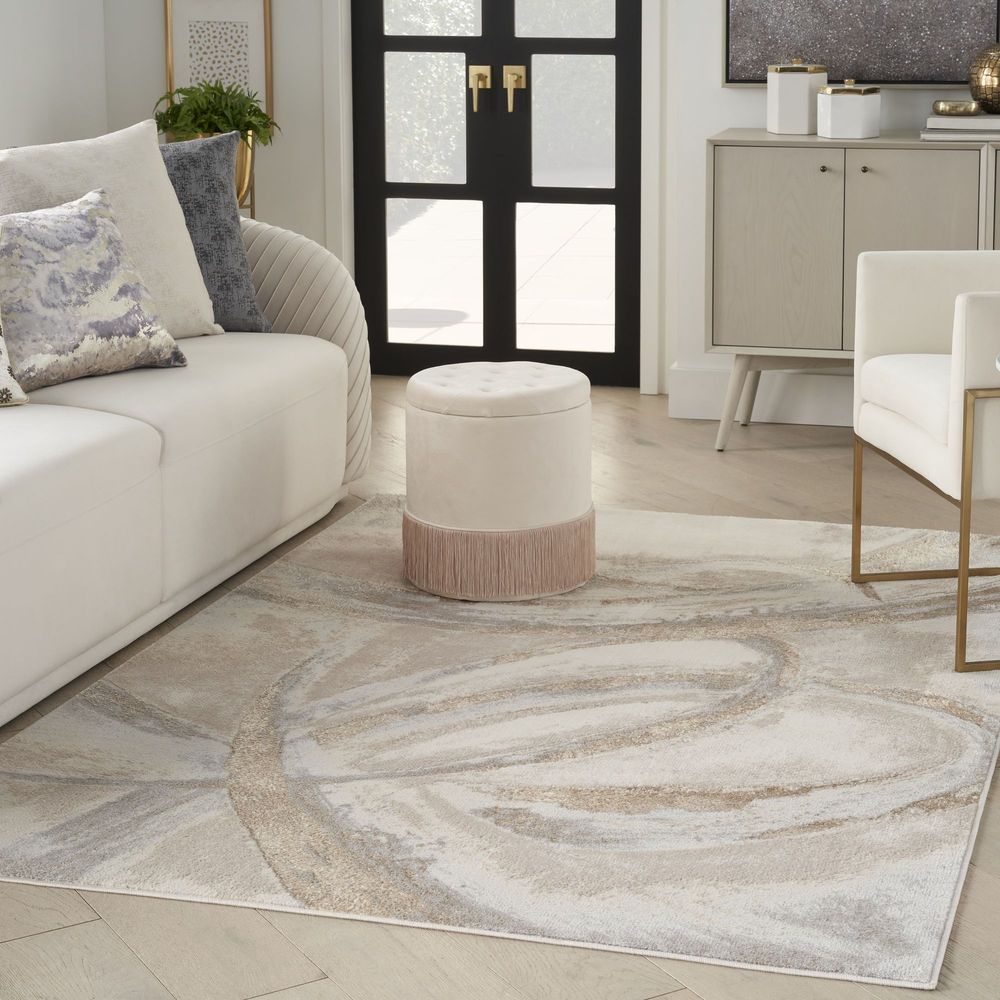 Nourison Brushstrokes BSK01 Rug - Beige &amp; Grey