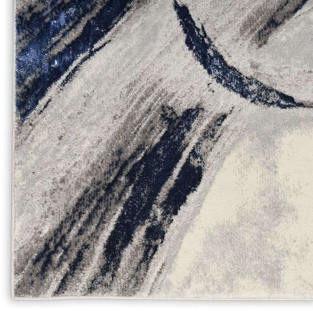 Nourison Brushstrokes BSK02 Runner Rug - Grey &amp; Navy