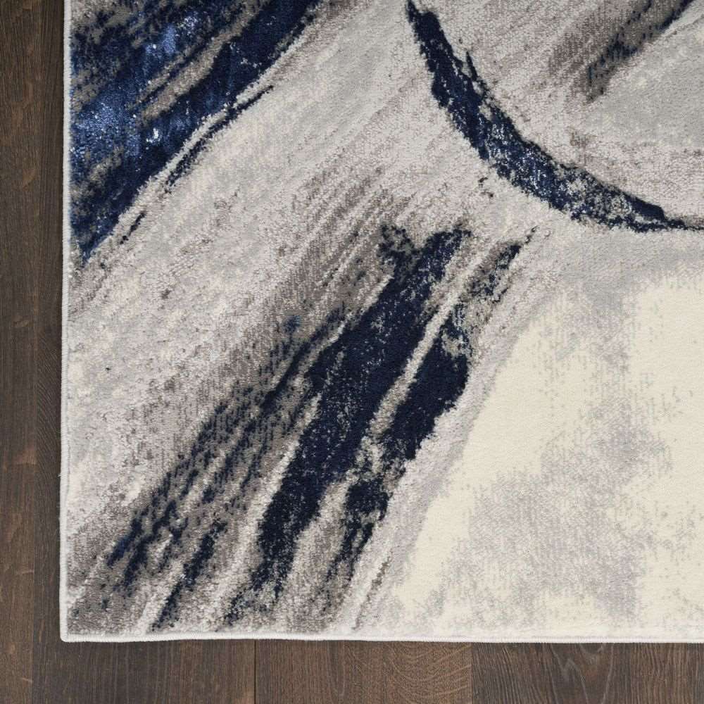 Nourison Brushstrokes BSK02 Runner Rug - Grey &amp; Navy