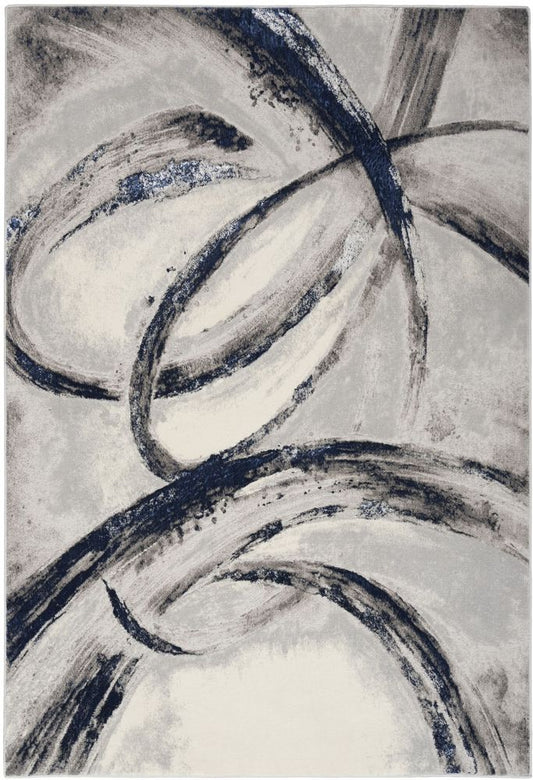 Nourison Brushstrokes BSK02 Rug - Grey &amp; Navy