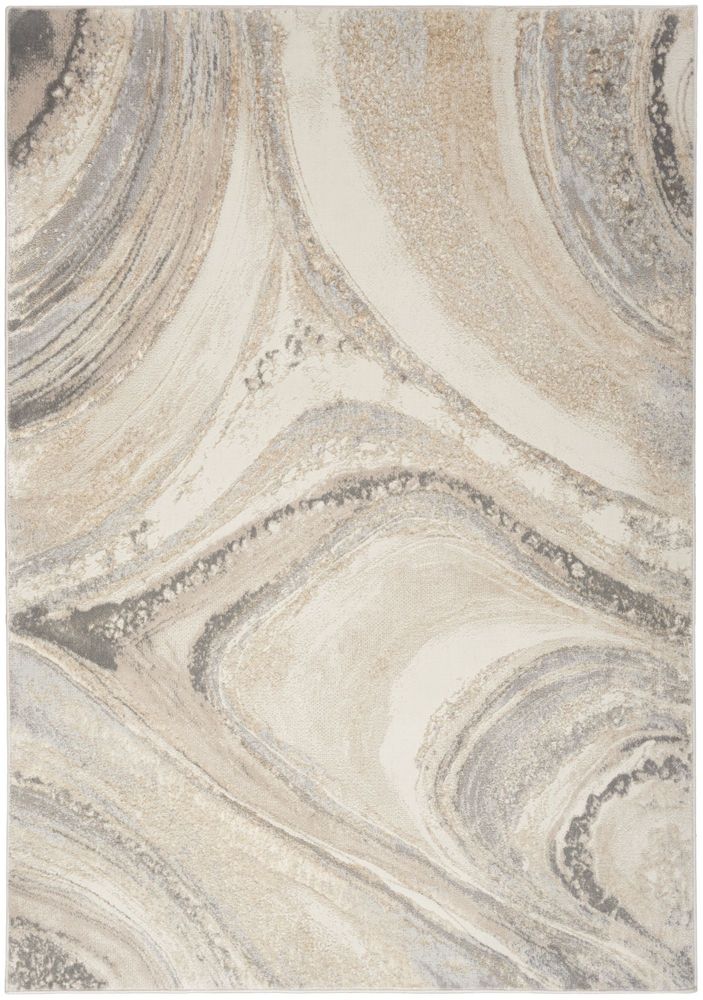 Nourison Brushstrokes BSK03 Rug - Cream &amp; Grey