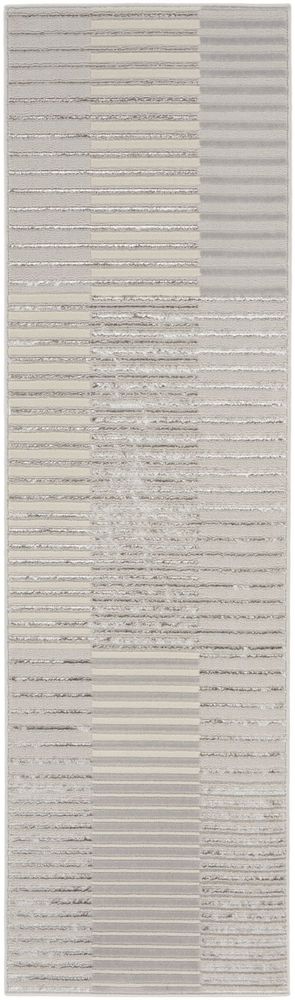 Nourison Brushstrokes BSK04 Runner Rug - Silver &amp; Grey